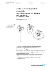 Endress+Hauser Micropilot FMR54 PROFIBUS PA Manual De Instrucciones Abreviado