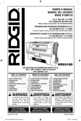 RIDGID HD03180 Manual Del Usuario