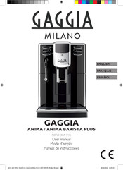 Gaggia Milano ANIMA BARISTA PLUS Manual De Instrucciones