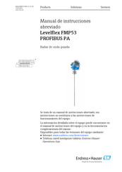 Endress+Hauser Levelflex FMP53 PROFIBUS PA Manual De Instrucciones Abreviado