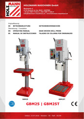 HOLZMANN MASCHINEN GBM25 Manual De Instrucciones