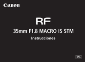 Canon RF 35mm F1.8 MACRO IS STM Instrucciones