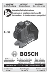 Bosch GLL2-80 Instrucciones De Funcionamiento Y Seguridad