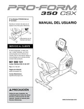 Pro-Form 350 CSX Manual Del Usuario