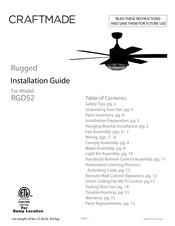 Craftmade RGD52 Guia De Instalacion