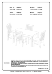 Walker Edison TW485PC Instrucciones De Ensamblaje