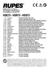 Rupes HSE73 Traducción Del Manual De Instrucciones Original