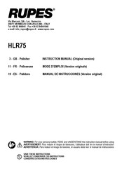Rupes HLR75 Manual De Instrucciones