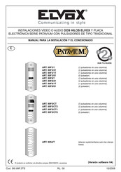 Elvox PATAVIUM 89F3/T Manual De Instalación Y Conexión