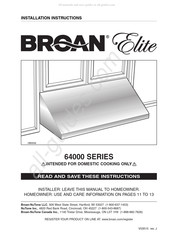 Broan Elite 64000 Serie Instrucciones De Instalación