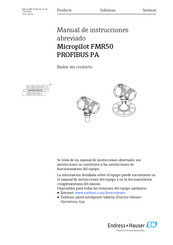 Endress+Hauser Micropilot FMR50 PROFIBUS PA Manual De Instrucciones Abreviado