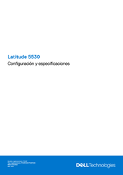 Dell Latitude 5530 Configuración Y Especificaciones