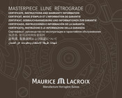 Maurice Lacroix Masterpiece Serie Manual De Instrucciones E Información De Garantía