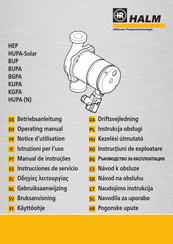 Halm BGPA Serie Instrucciones De Servicio