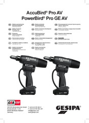 Gesipa AccuBird Pro AV Instrucciones De Manejo