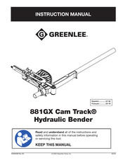 Greenlee 881GX Cam Track Manual De Instrucciones