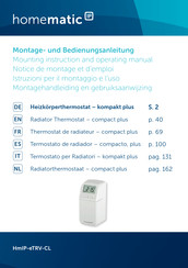 HomeMatic HmIP-eTRV-CL Instrucciones De Montaje