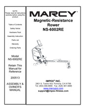 Marcy NS-6002RE Manual De Instrucciones