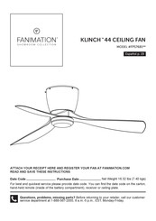 Fanimation KLINCH 44 Manual De Instrucciones