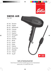 SOLIS SWISS AIR Manual De Instrucciones