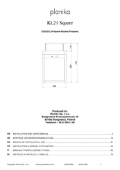 Planika KL21 Square Manual De Instalacion Y Uso