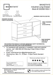 Mainstays GSDB21002-1 Instrucciones De Montaje