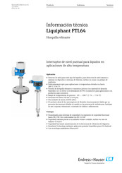 Endress+Hauser Liquiphant FTL64 Información Técnica