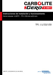 Carbolite Gero TF1 11/32/150 Instrucciones De Instalación Y Funcionamiento