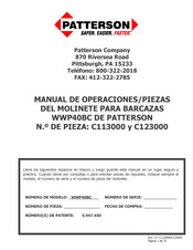 Patterson WWP40BC Manual De Operaciones