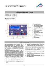3B SCIENTIFIC PHYSICS FG100 Manual De Instrucciones