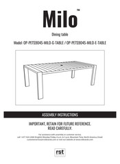 rst brands Milo OP-PETS9045-MILO-G-TABLE Instrucciones De Montaje