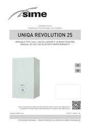 Sime UNIQA REVOLUTION 25 Manual De Uso, Instalación Y Mantenimiento