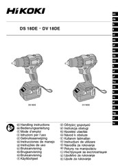 HIKOKI DS 18DE Instrucciones De Manejo