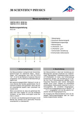 3B SCIENTIFIC PHYSICS 1020742 Manual De Instrucciones