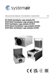 SystemAir KVK DUO Instrucciones De Instalación, Funcionamiento Y Mantenimiento