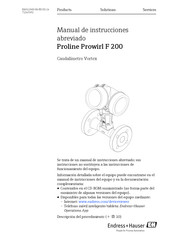 Endress+Hauser Proline Promass F 200 Manual De Instrucciones