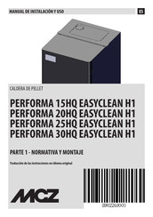 MCZ PERFORMA 20HQ EASYCLEAN H1 Manual De Instalacion Y Uso