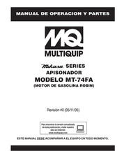 MULTIQUIP Mikasa MT-74FA Manual De Operación Y Partes