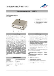 3B SCIENTIFIC PHYSICS 1000701 Manual De Instrucciones