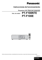 Panasonic PT-F100NTE Instrucciones De Funcionamiento