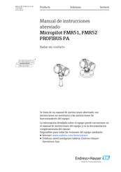 Endress+Hauser Micropilot FMR52 PROFIBUS PA Manual De Instrucciones Abreviado