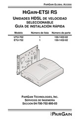 PairGain HiGain-ETSI RS ETU-752 Guía De Instalación Rápida