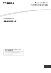 Toshiba RB-RWS21-E Manual De Instalación