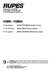 Rupes HQM83L Manual De Instrucciones