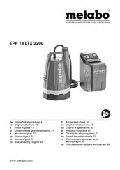 Metabo TPF 18 LTX 2200 Manual Original