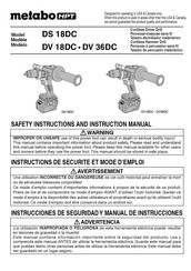 Metabo HPT DS 18DC Instrucciones De Seguridad Y Manual De Instrucciones