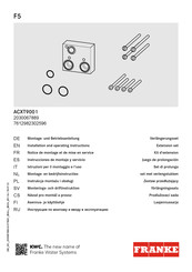 Franke F5 Serie Instrucciones De Montaje Y Servicio