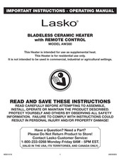 Lasko AW300 Manual De Uso