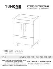 TUHOME Furniture MLZ 6757 Instrucciones De Ensamble