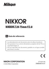 Nikon NIKKOR Z 28-75mm f/2.8 Guía De Referencia